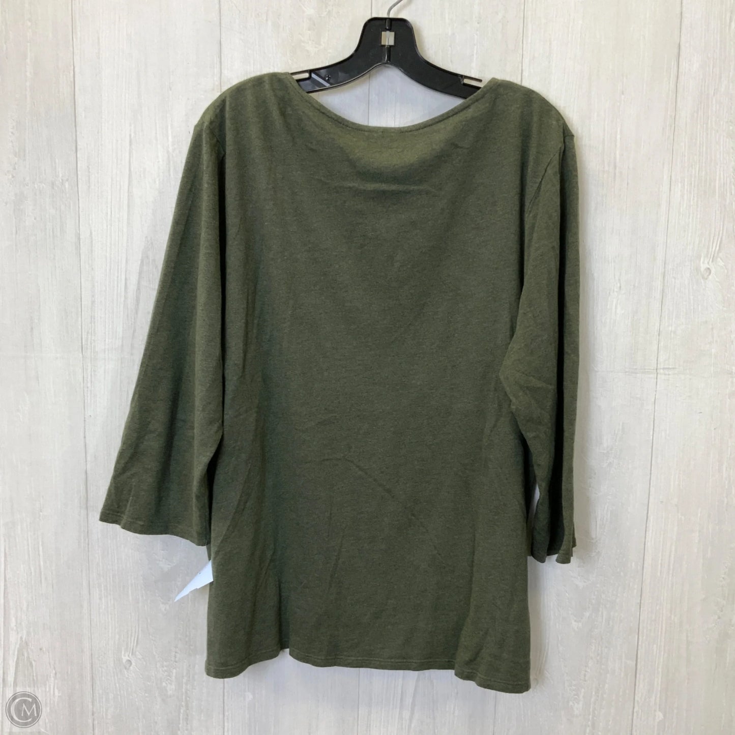Top 3/4 Sleeve By Chicos In Green, Size: Xl