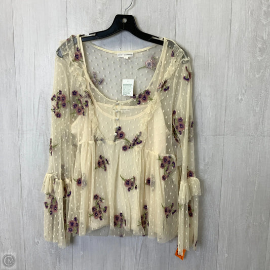 Blouse Long Sleeve By Coco + Jaimeson In Floral Print, Size: L