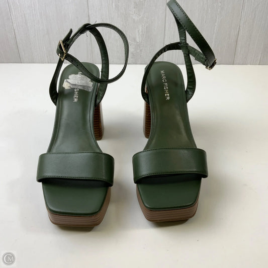 Sandals Heels Block By Marc Fisher In Brown & Green, Size: 7.5
