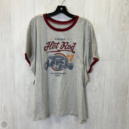 Top Short Sleeve Basic By Torrid In Grey & Red, Size: 3x
