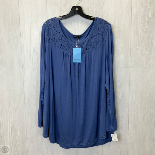 Top Long Sleeve By Clothes Mentor In Blue, Size: 3x