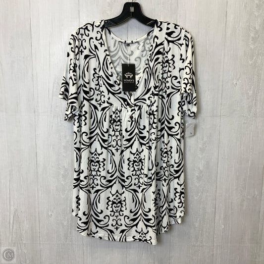 Top Short Sleeve By Clothes Mentor In Black & White, Size: Xxl