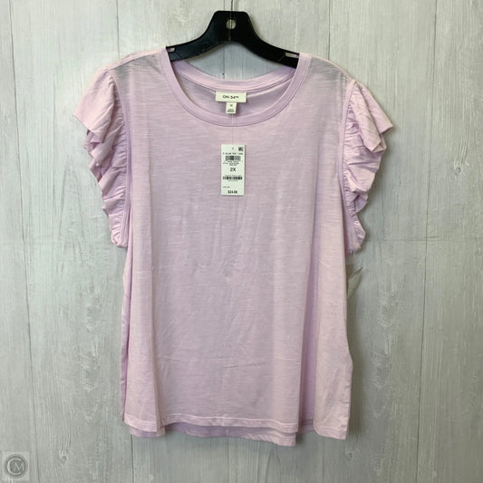 Top Short Sleeve By Clothes Mentor In Pink, Size: 2x