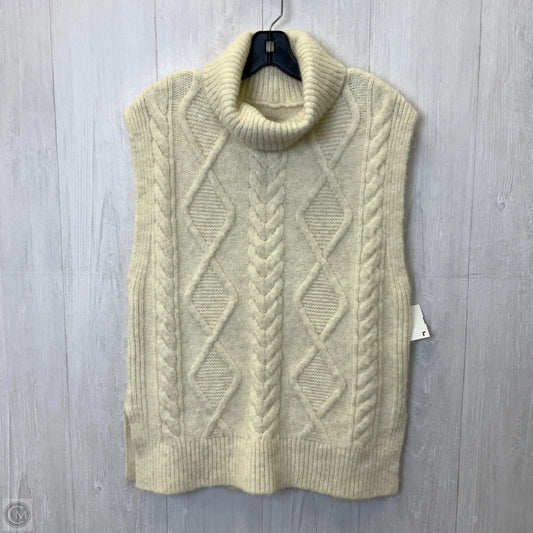 Sweater Short Sleeve By Loft In Cream, Size: S