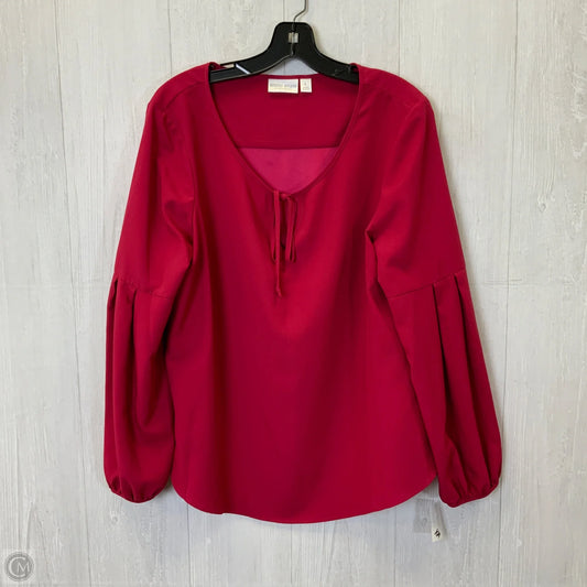 Top Long Sleeve By Bisou Bisou In Pink, Size: L