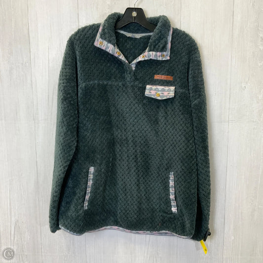 Jacket Fleece By Simply Southern In Blue, Size: L