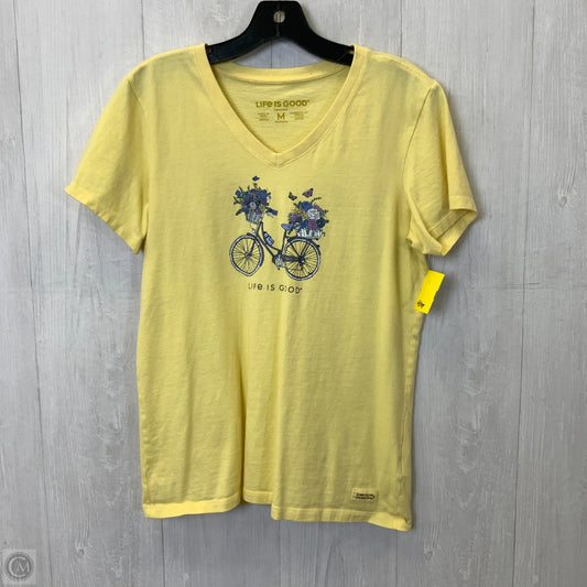 Top Short Sleeve Basic By Life Is Good In Yellow, Size: M