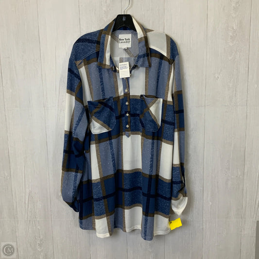 Top Long Sleeve By New York Laundry In Plaid Pattern, Size: 3x