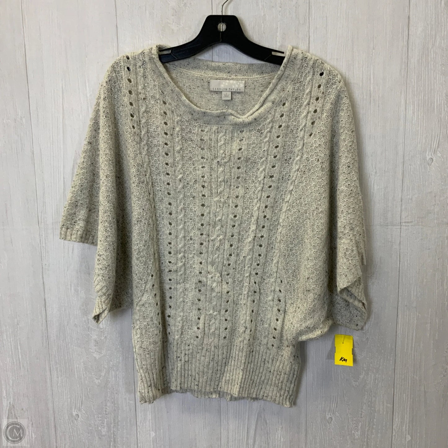Sweater Short Sleeve By Carolyn Taylor In Grey, Size: L