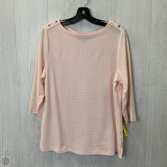 Top Long Sleeve By Karen Scott In Pink, Size: L