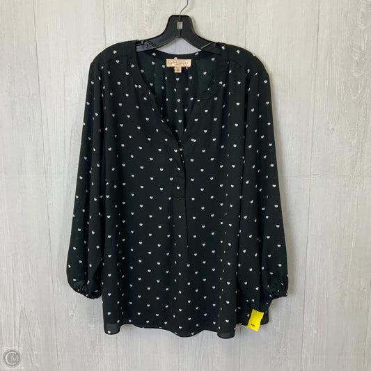 Blouse Long Sleeve By Philosophy In Black, Size: 2x