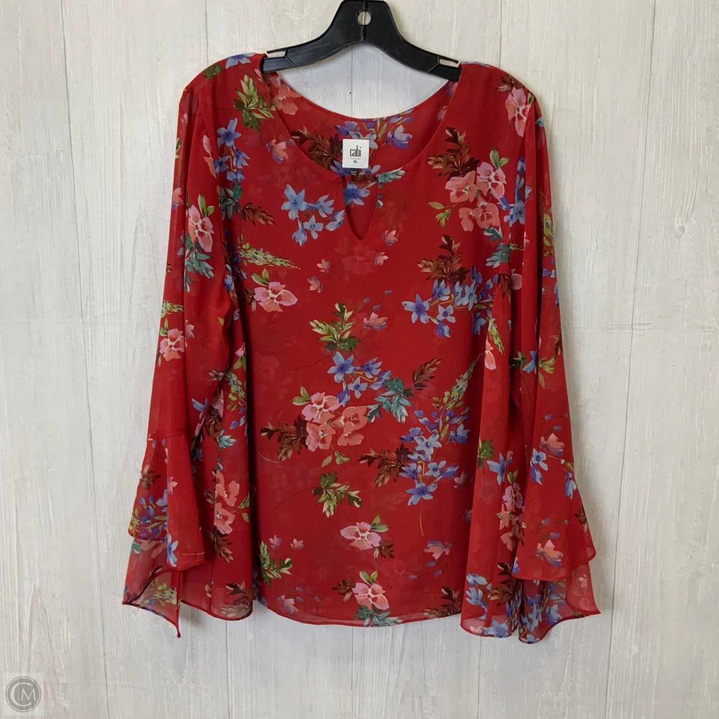 Top Long Sleeve By Cabi In Red, Size: Xl