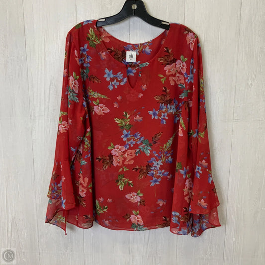 Top Long Sleeve By Cabi In Red, Size: Xl