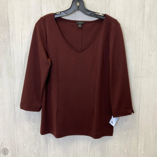 Top 3/4 Sleeve Basic By Ann Taylor In Maroon, Size: M