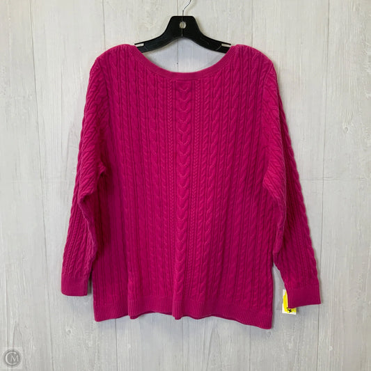 Sweater By Lands End In Pink, Size: 2x