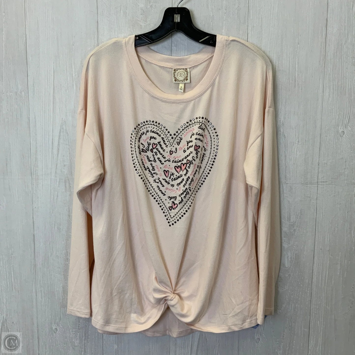 Top Long Sleeve By Clothes Mentor In Pink, Size: 2x