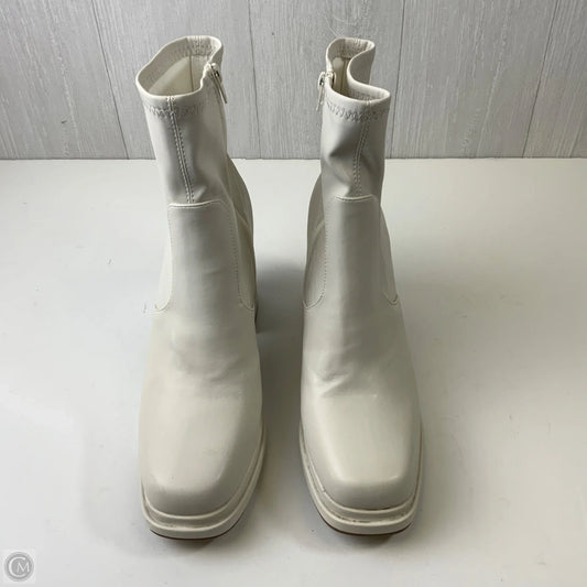 Boots Ankle Heels By Steve Madden In White, Size: 12