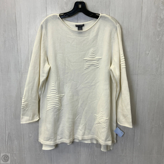 Sweater By Chelsea And Theodore In White, Size: 1x