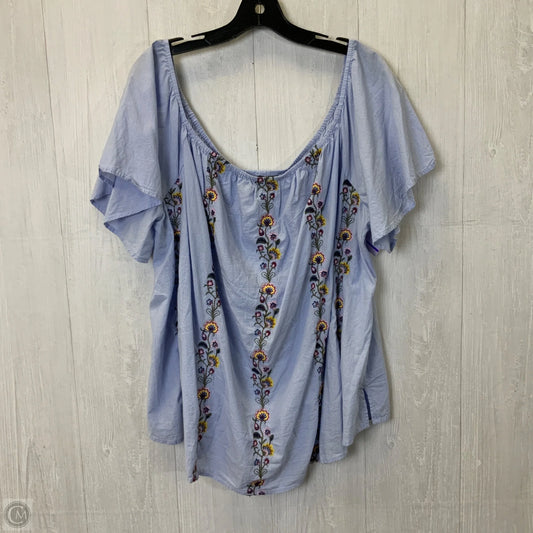 Top Short Sleeve By Lane Bryant In Blue, Size: 3x