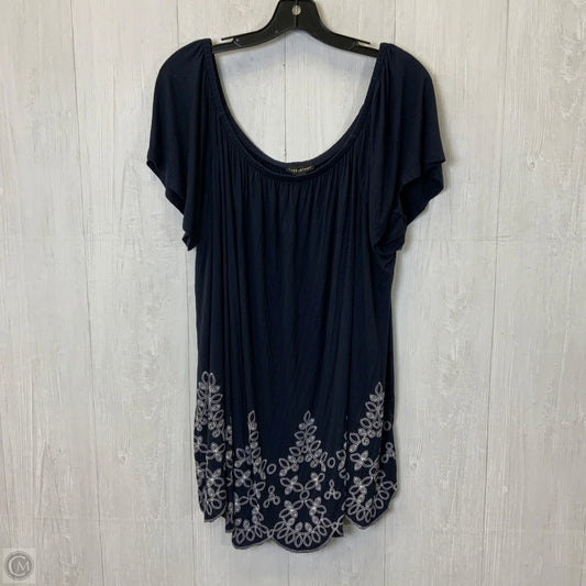 Top Short Sleeve By Lane Bryant In Navy, Size: 3x