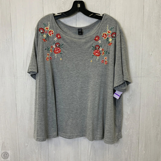 Top Short Sleeve By Clothes Mentor In Grey, Size: 3x