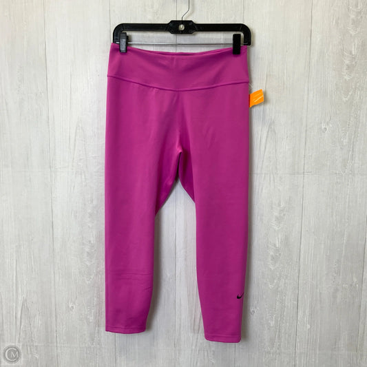 Athletic Leggings By Nike Apparel In Pink, Size: L