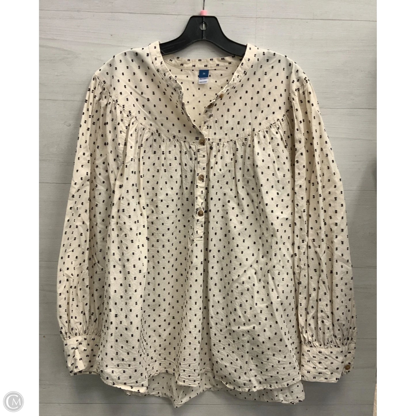 Top Long Sleeve By Old Navy In Cream, Size: 3x