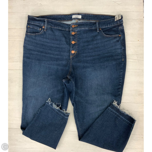 Jeans Skinny By Loft In Blue Denim, Size: 16