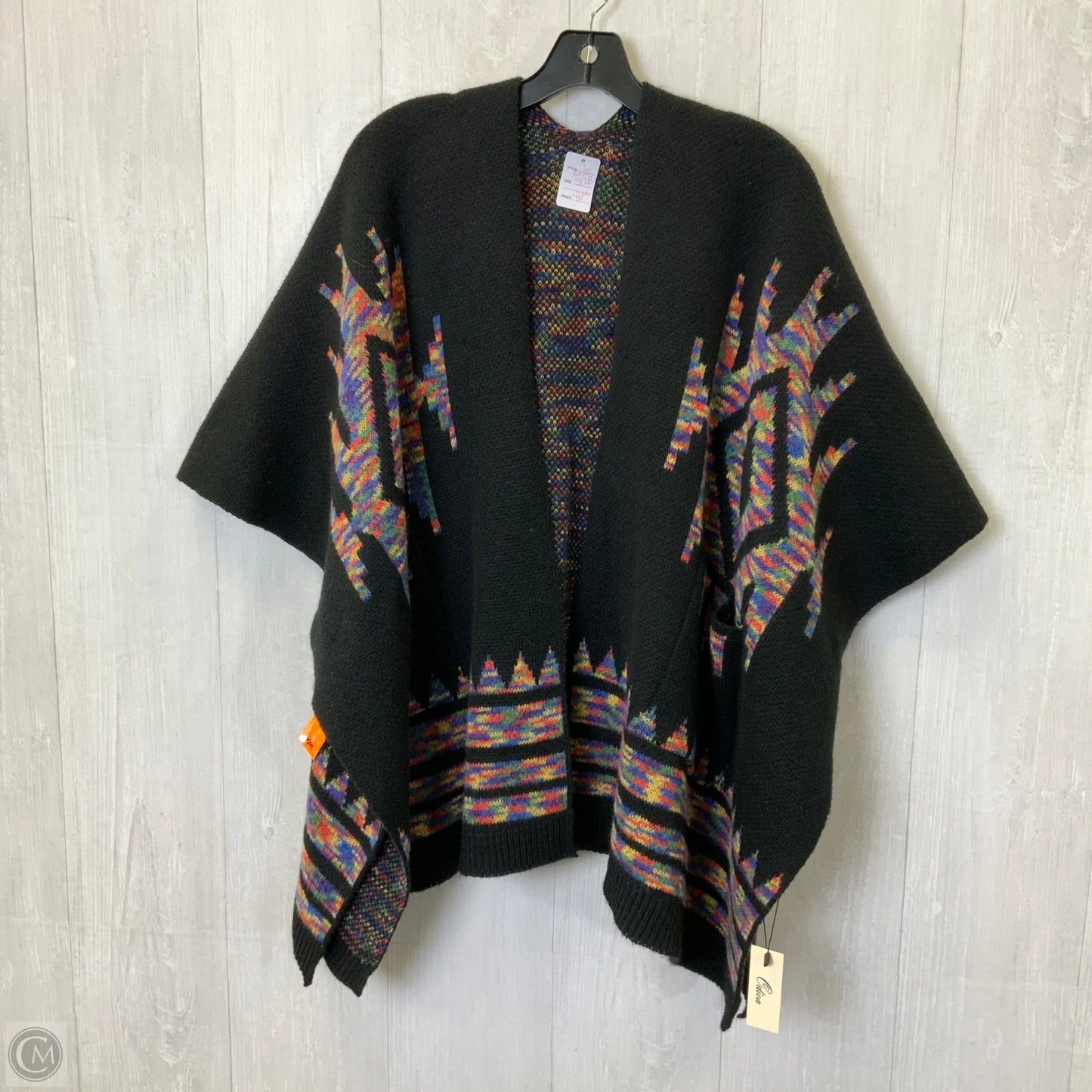 Poncho By Clothes Mentor In Black, Size: Osfm