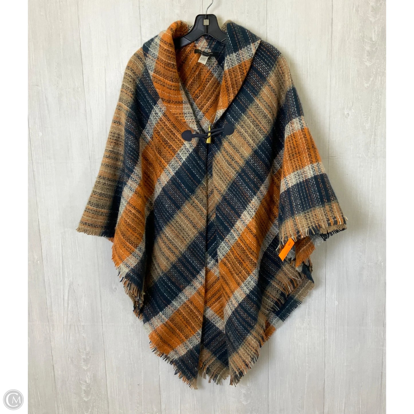 Poncho By Marc New York In Blue & Orange, Size: Osfm