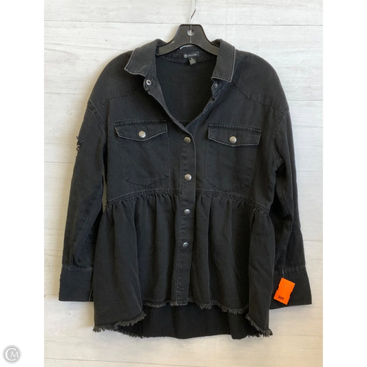 Jacket Shirt By Versona In Black, Size: S