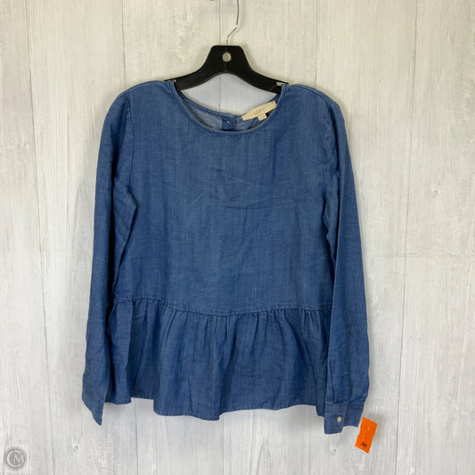 Top Long Sleeve By Loft In Blue, Size: S