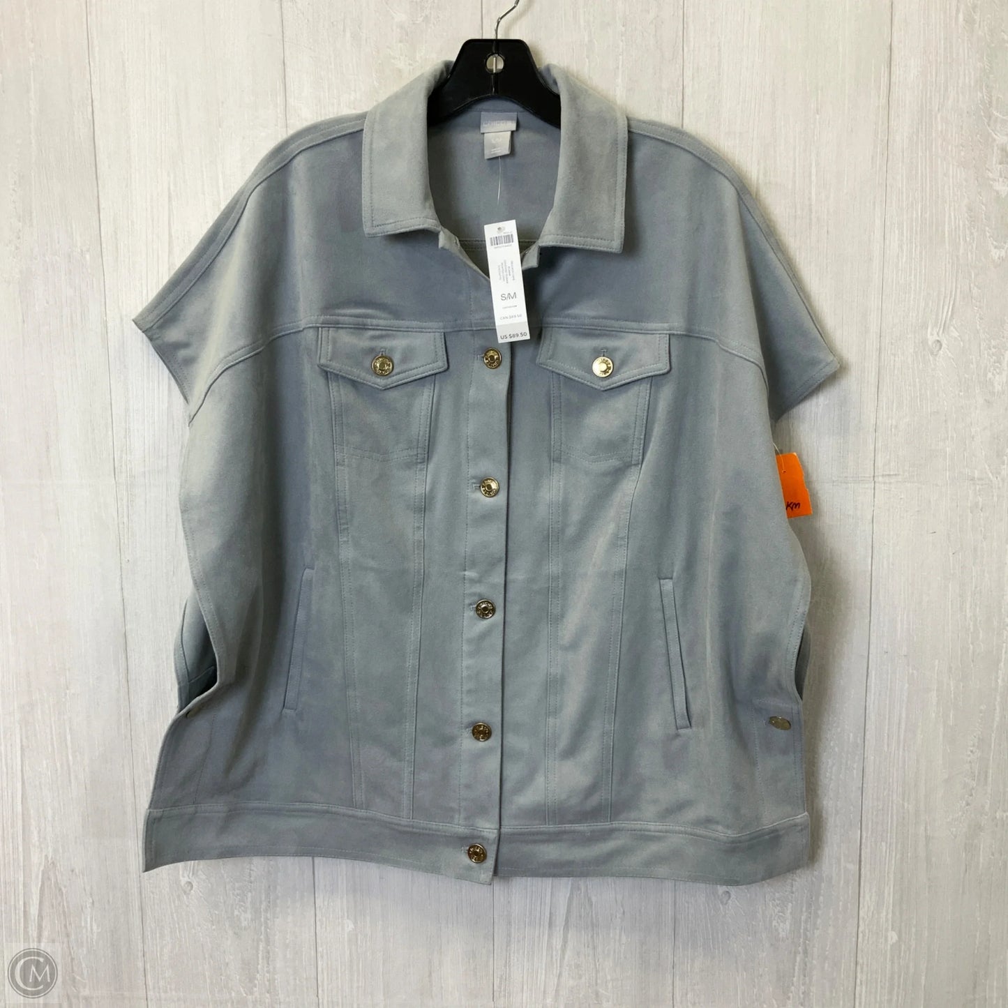 Poncho By Chicos In Blue, Size: M