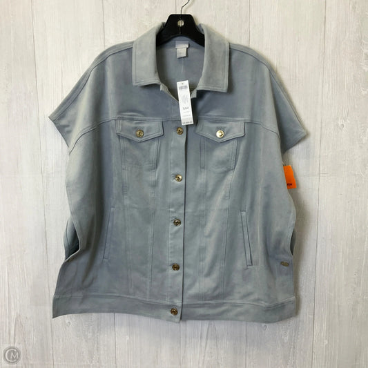 Poncho By Chicos In Blue, Size: M