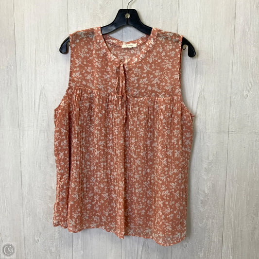 Top Sleeveless By Pleione In Pink, Size: L