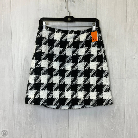 Skirt Midi By Loft In Black & White, Size: 4