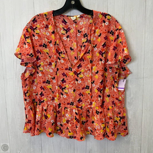 Top Short Sleeve By Gap In Coral, Size: Xl