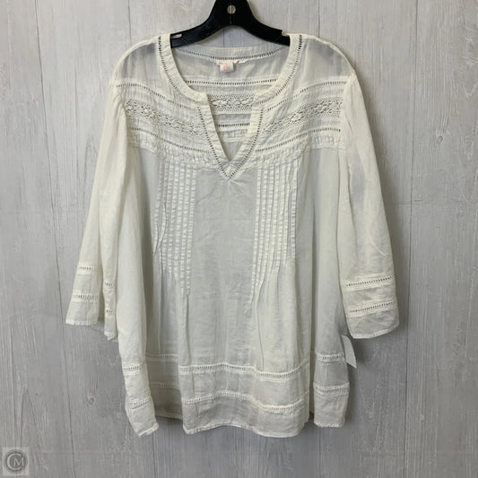 Top Long Sleeve By Clothes Mentor In White, Size: 2x
