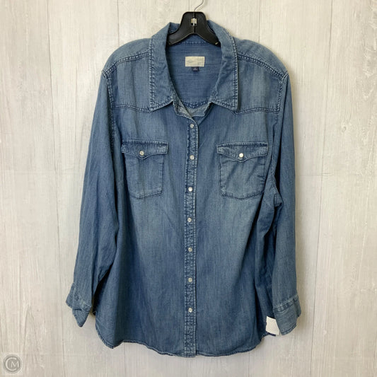 Jacket Denim By Universal Thread In Blue, Size: 4x