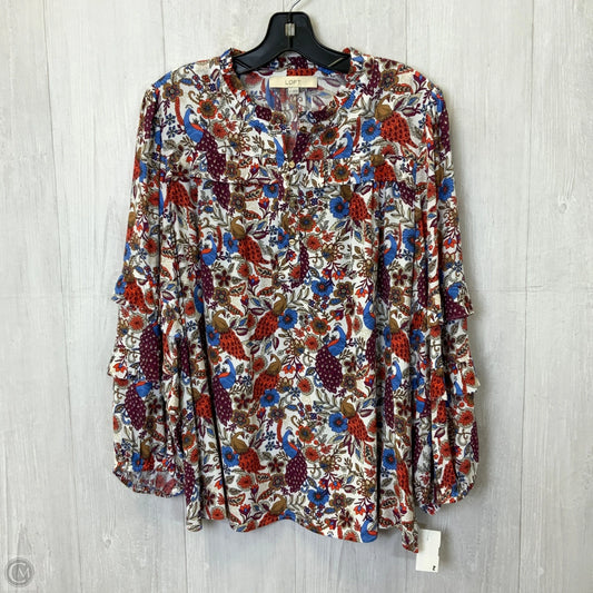 Top Long Sleeve By Loft In Multi-colored, Size: L