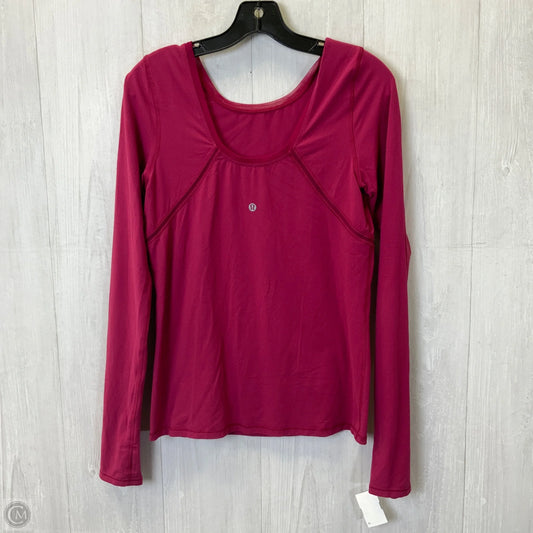 Athletic Top Long Sleeve Crewneck By Lululemon In Pink, Size: M