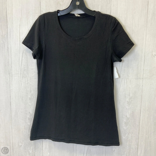 Athletic Top Short Sleeve By Lululemon In Black, Size: M
