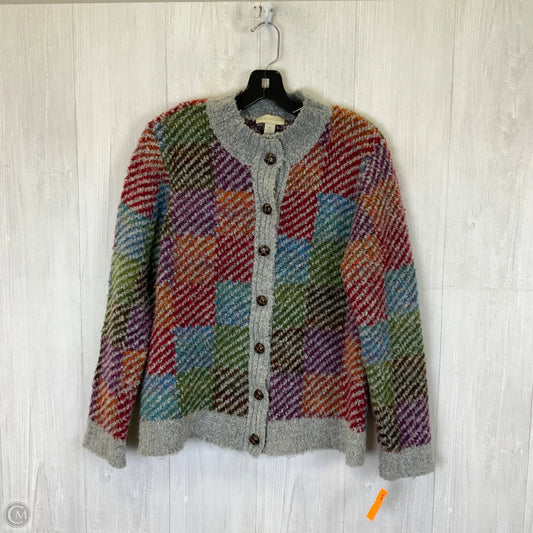 Sweater Cardigan By Appleseeds In Grey, Size: M