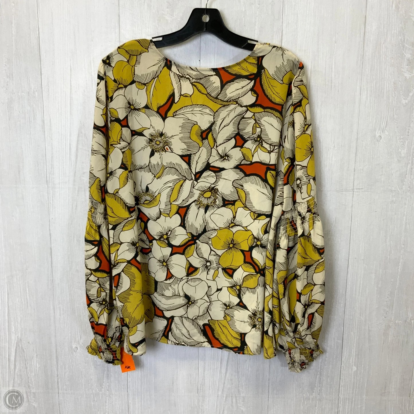 Blouse Long Sleeve By Cabi In Beige, Size: L