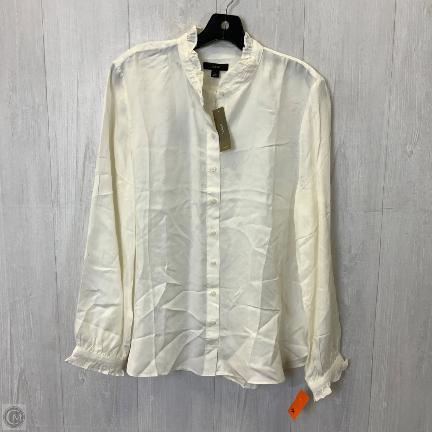 Top Long Sleeve By J. Crew In Cream, Size: L