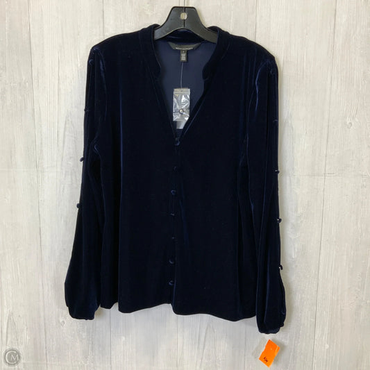 Blouse Long Sleeve By White House Black Market In Blue, Size: L
