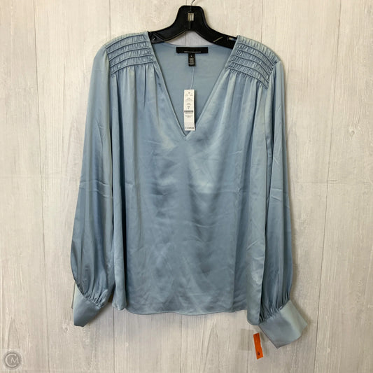Blouse Long Sleeve By White House Black Market In Blue, Size: L