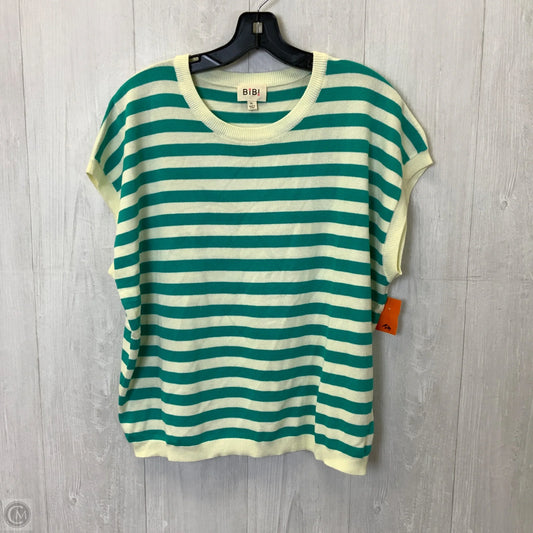 Top Short Sleeve By Bibi In Striped Pattern, Size: Xl