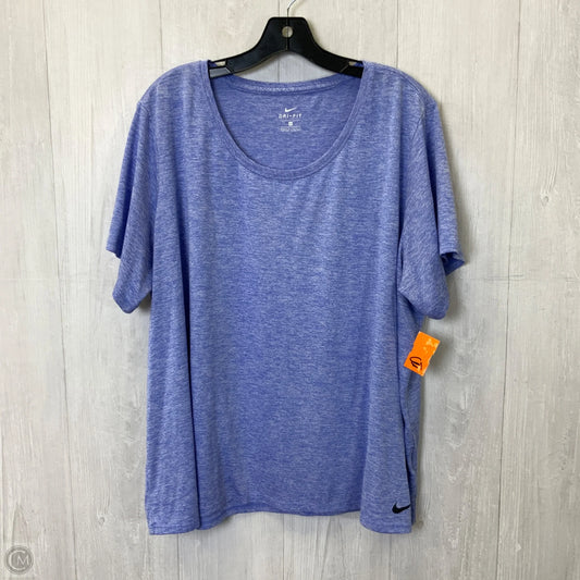 Athletic Top Short Sleeve By Nike In Blue, Size: 3x