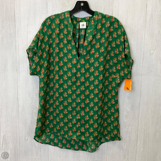 Blouse Short Sleeve By Cabi In Green, Size: M